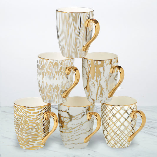 Gold Plated Mugs Matrix Gold Plated Tapered Mugs (6) asst