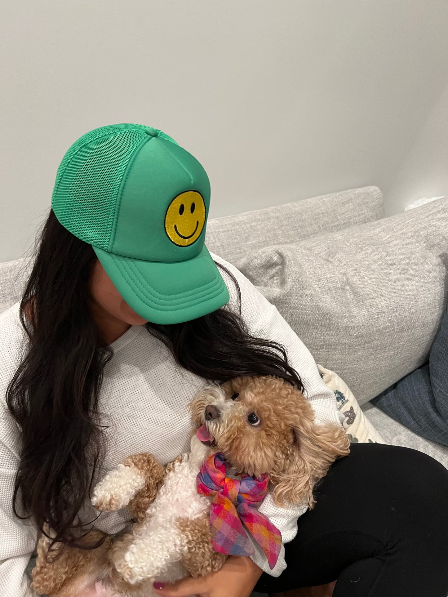 Eisley Smile Trucker Hat Solid Green