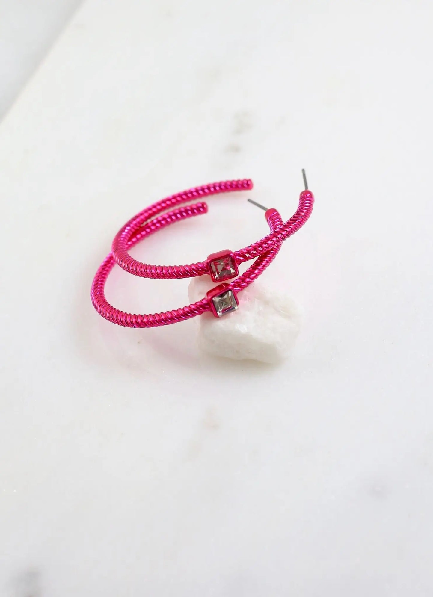 Guerard Cable CZ Earring Fuchsia