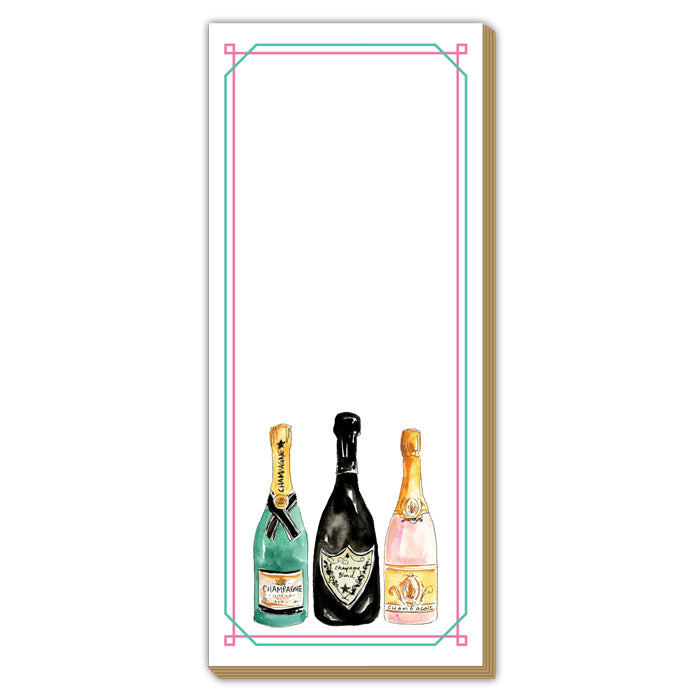 Handpainted Champagne Bottles Luxe Skinny Pad