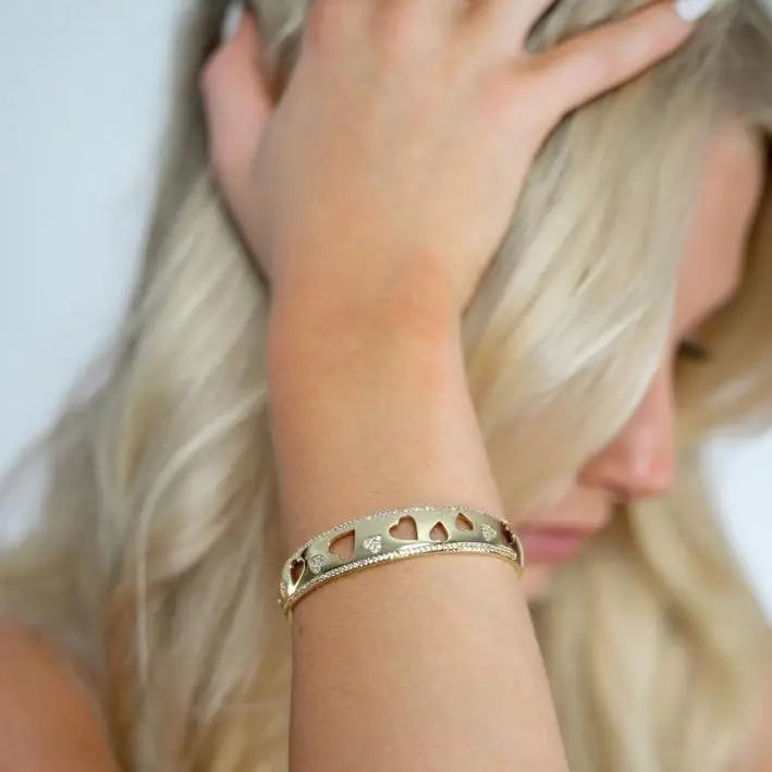 Heart Cut out Bangle Bracelet