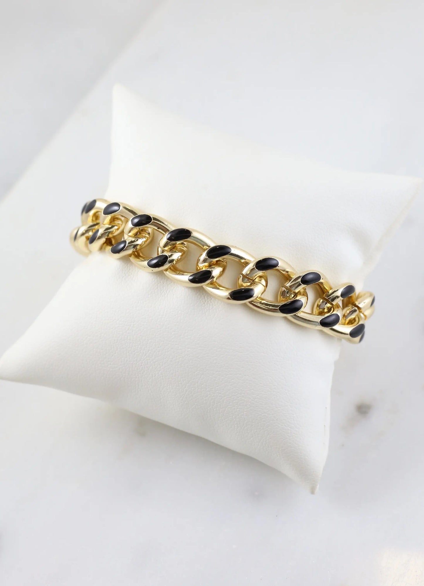 Helen Link Bracelet wiith Enamel Black