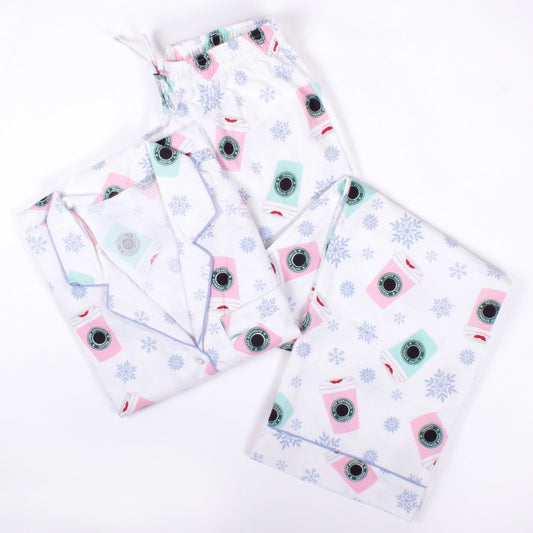 Holiday Christmas  Coffee PJ & Scrunchie Set