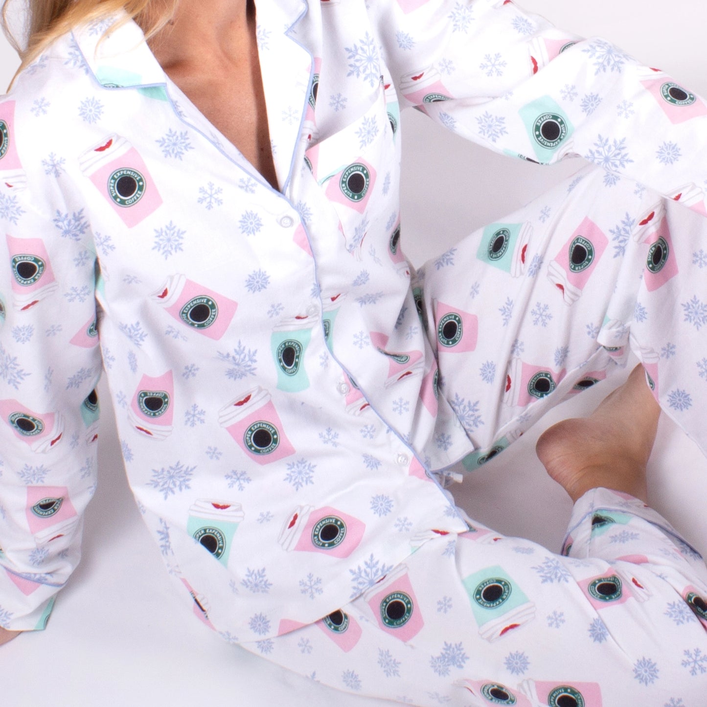 Holiday Christmas Coffee PJ & Scrunchie Set