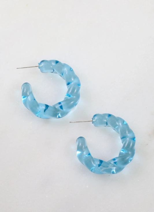 Howard Twisted Resin Hoop Earring Blue
