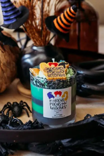 It's Hocus Pocus Time Witches Halloween Candle
