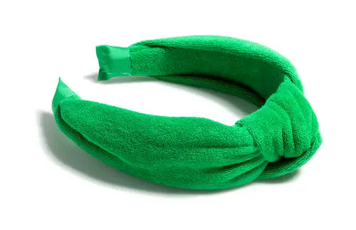 Knotted Terry Headband in Green, Pink or White