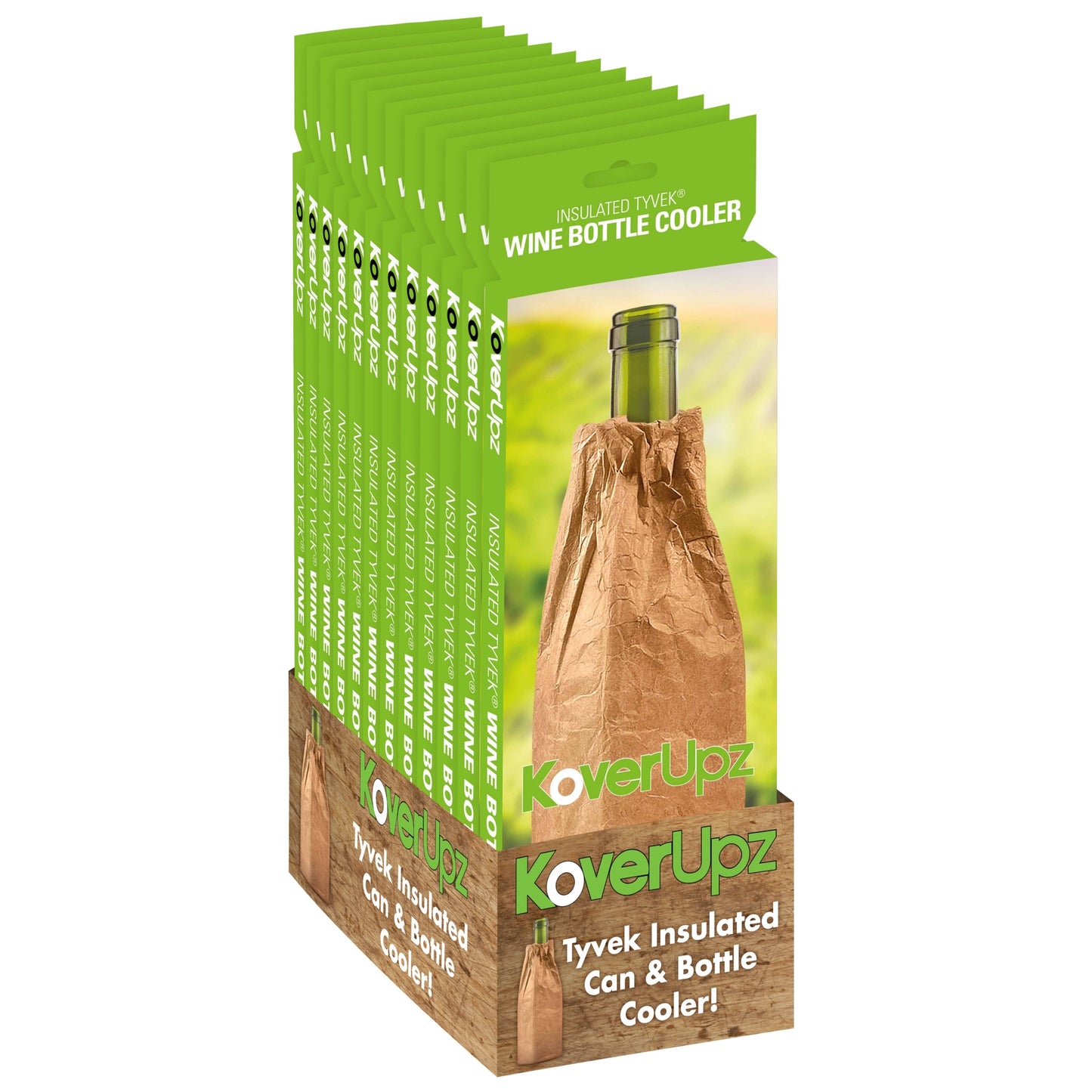 Koverupz Tyvek Brown Bag Art Insulated Wine Bottle/40oz
