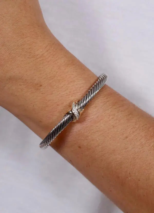 Krista Two Tone Cable Bracelet Gold-Silver