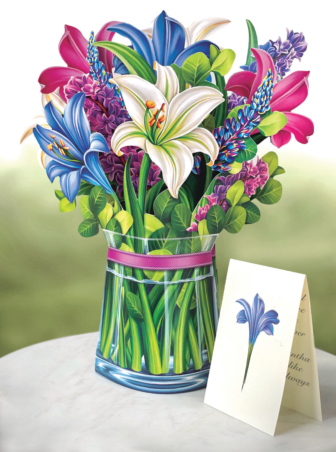 Lilies & Lupines Pop Up Flower Bouquet