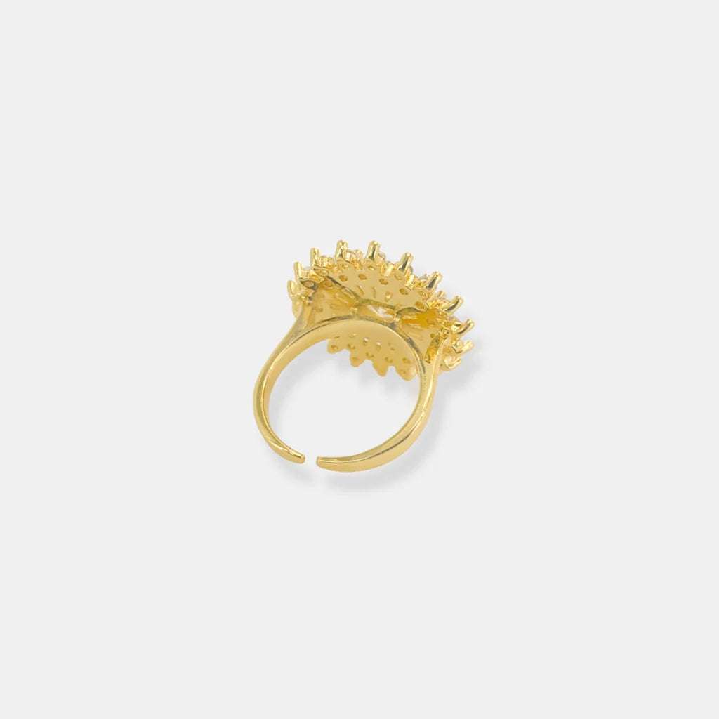CZ Sun Ring in Gold or Silver