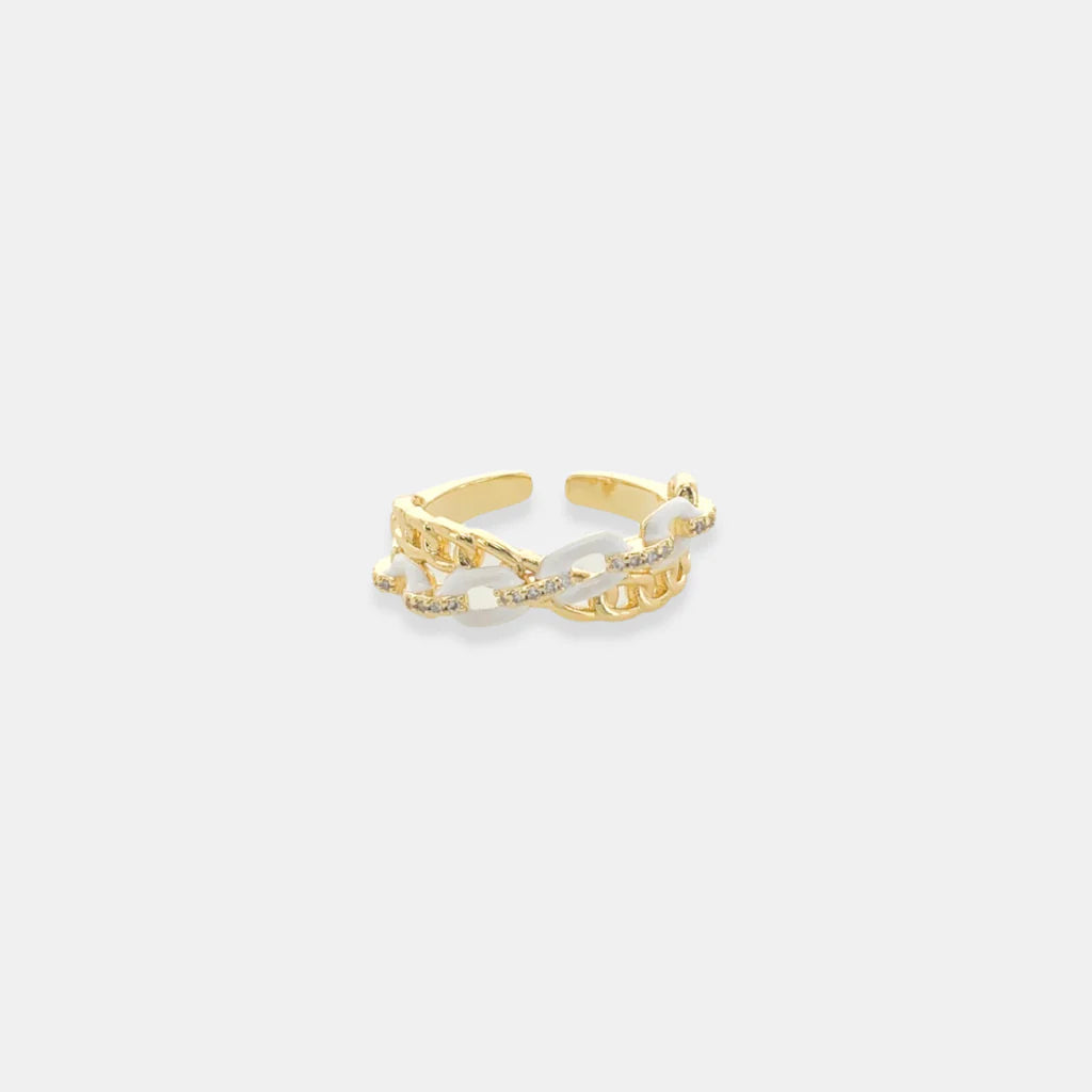 Enamel Chain Ring in Multicolor or White