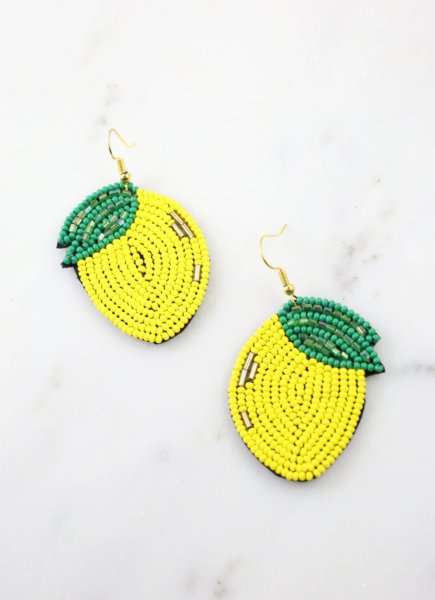 Lemon Twist Beaded Earring Yellow