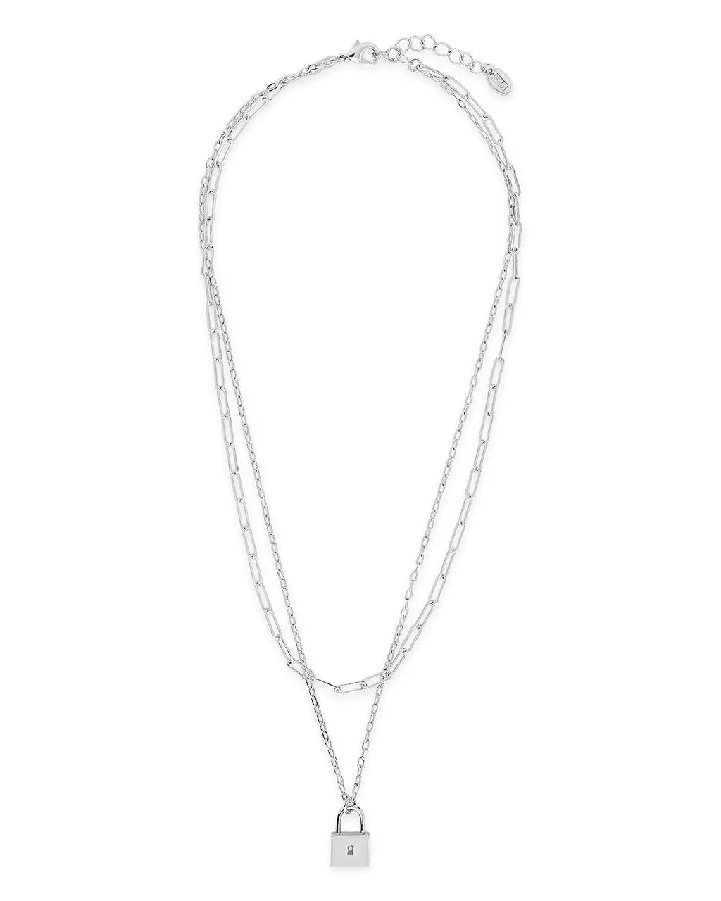 Lock & Chain Link Layered Necklace