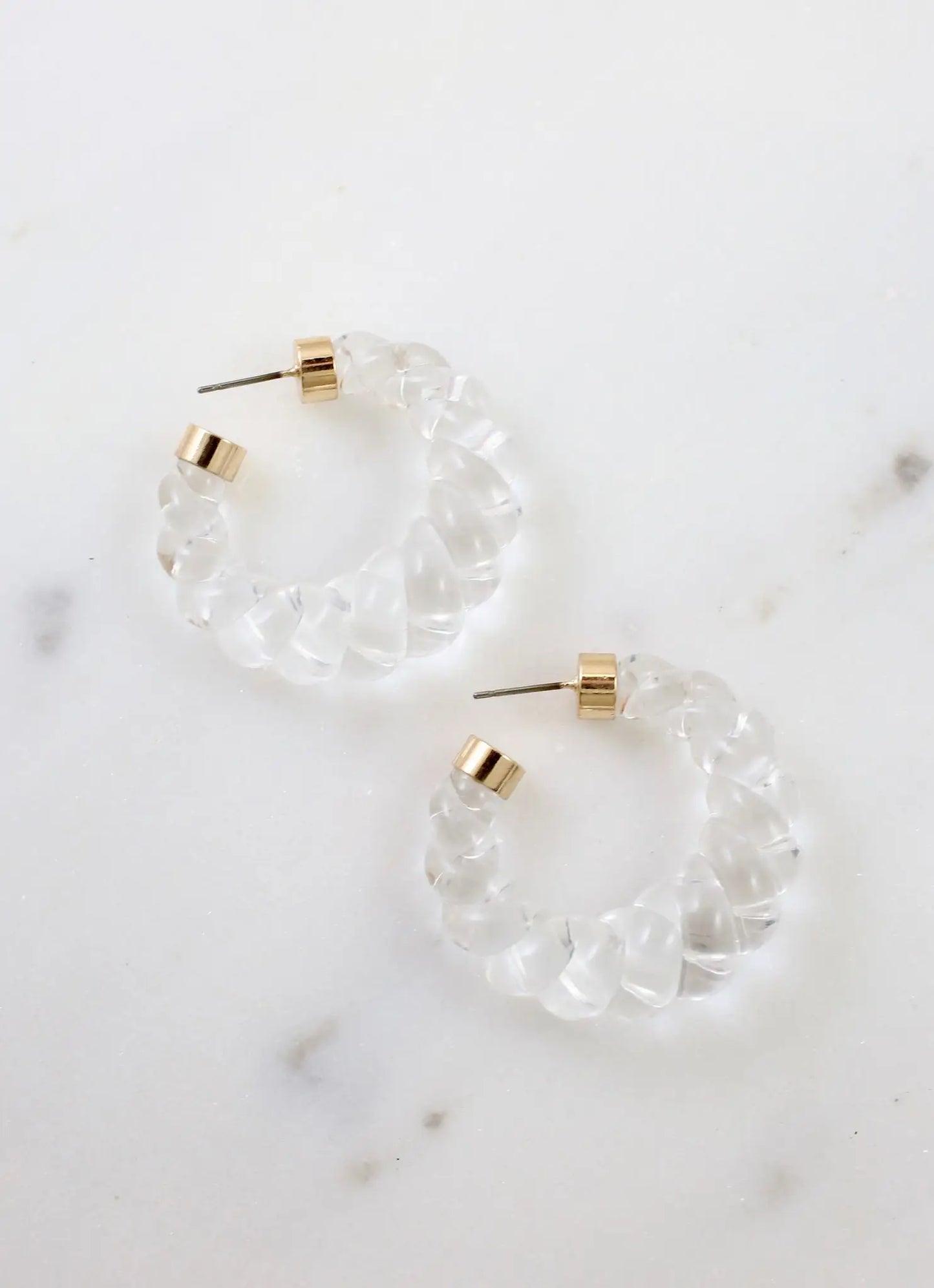 Louise Twisted Resin Hoop Earring Clear