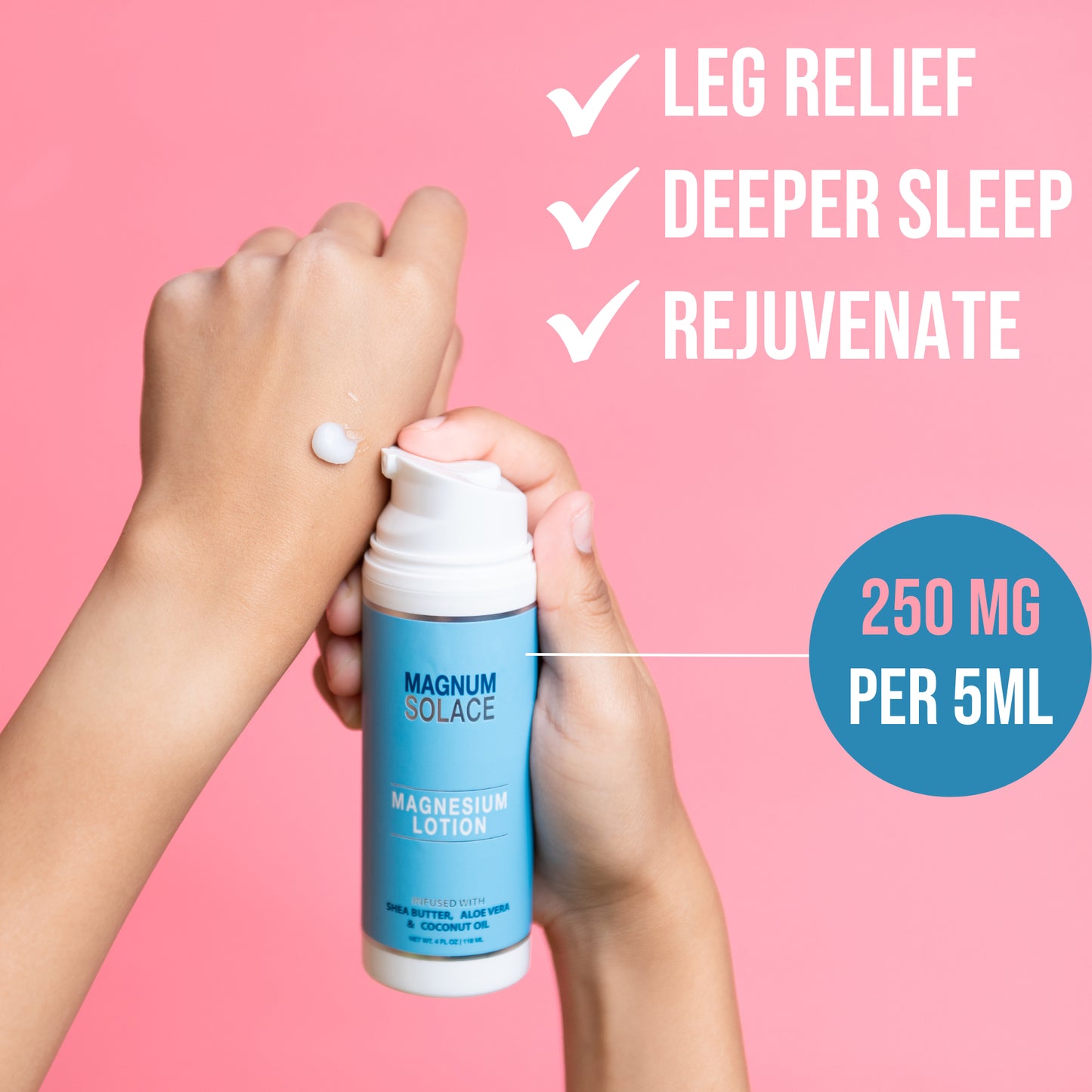 Magnesium Lotion with Aloe, Shea and Coconut Oil for Leg Cramps & Deep Relief (Lavender)
