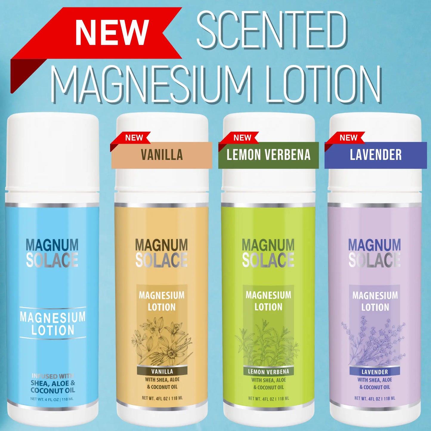 Magnesium Lotion with Aloe, Shea and Coconut Oil for Leg Cramps & Deep Relief (Vanilla)