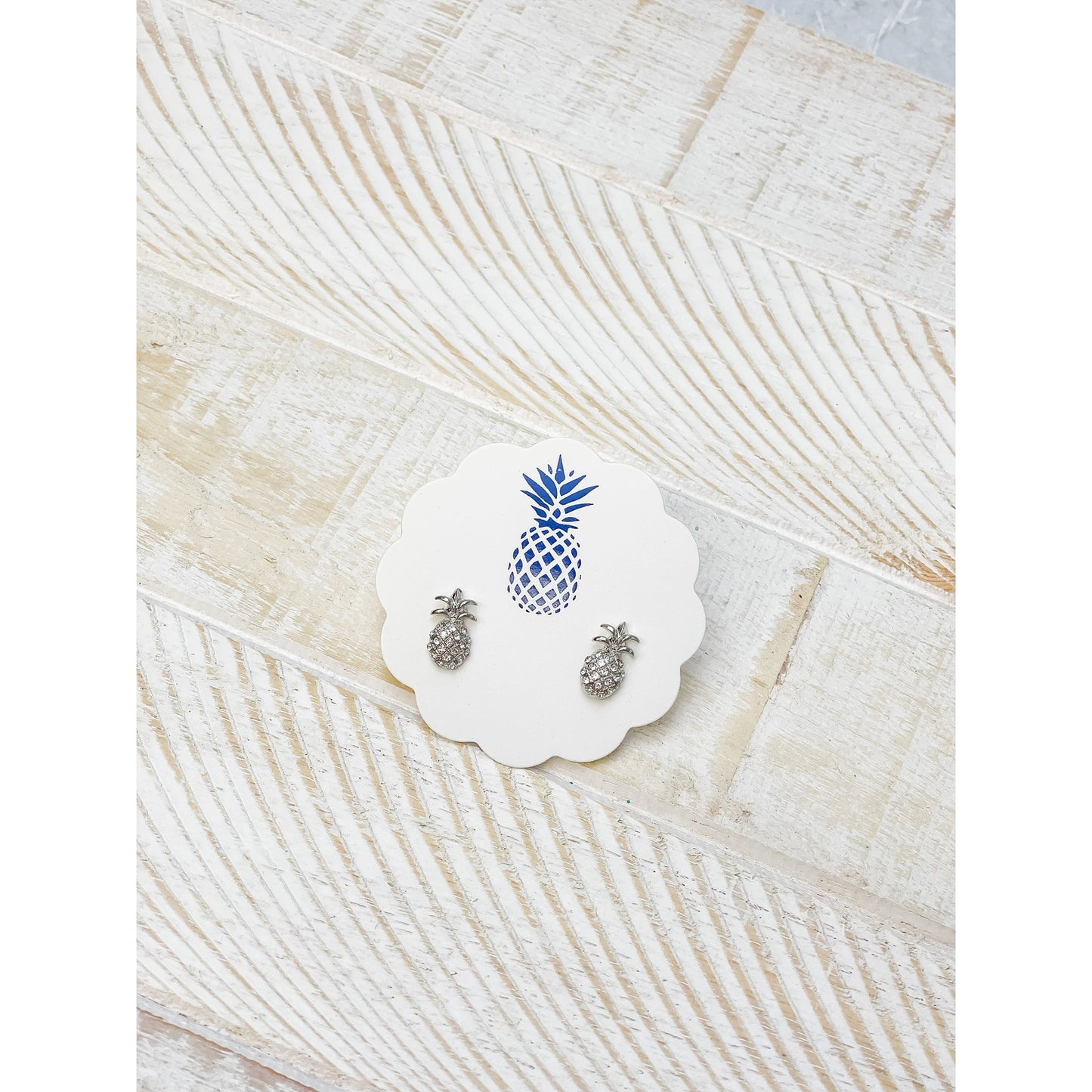 Mini Pineapple Stud Earrings - Silver