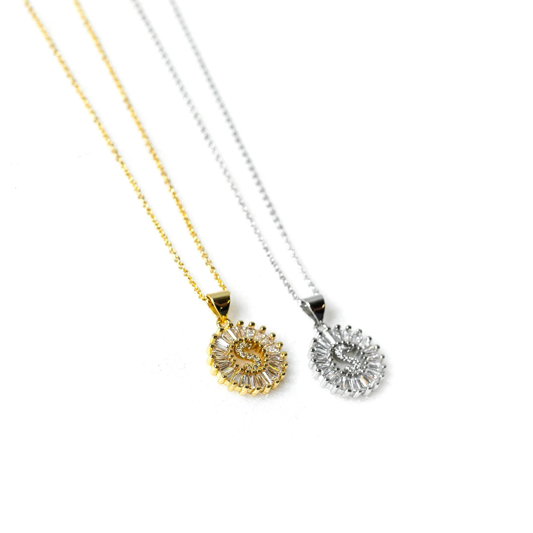 Silver Mini Radiant Initial Necklaces