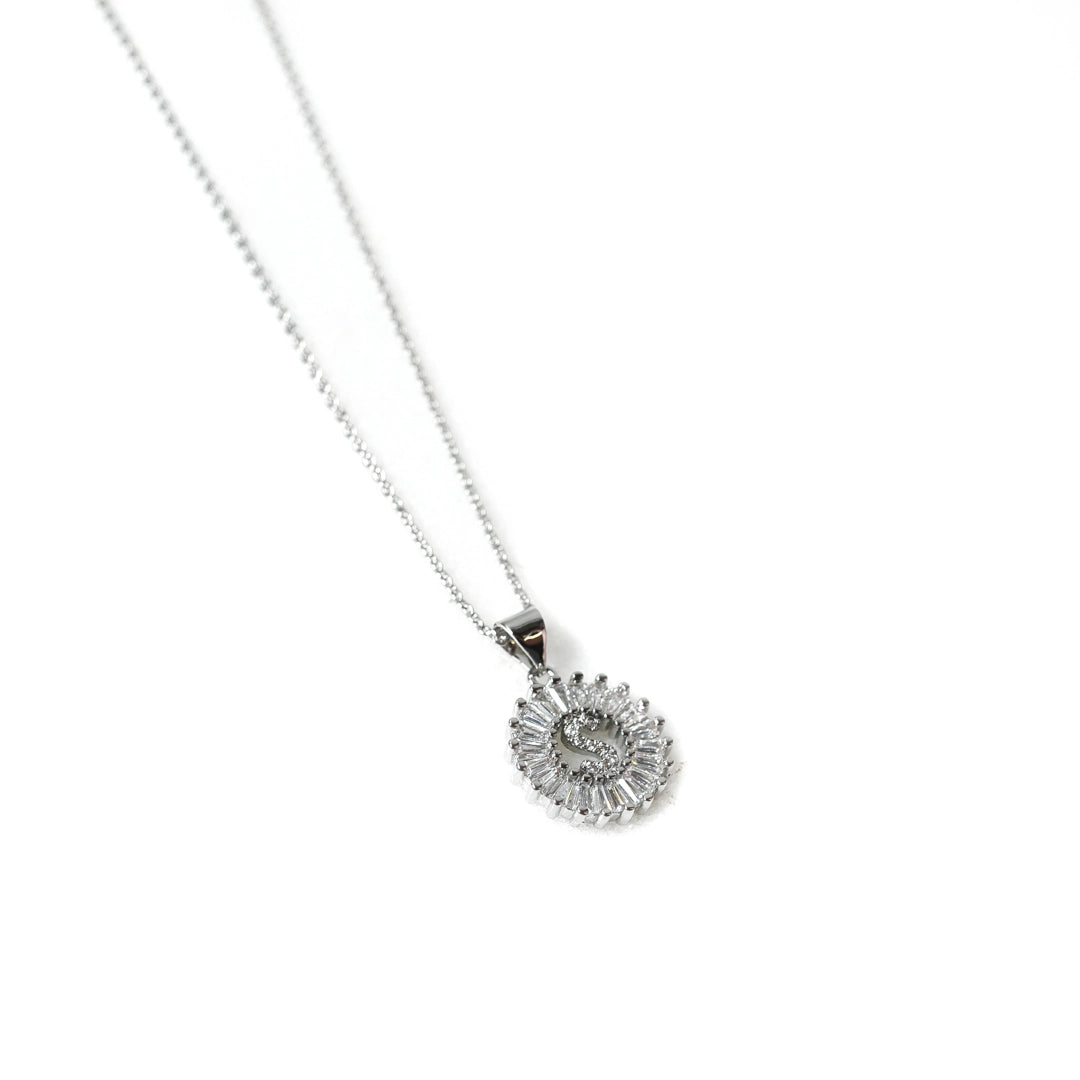 Silver Mini Radiant Initial Necklaces