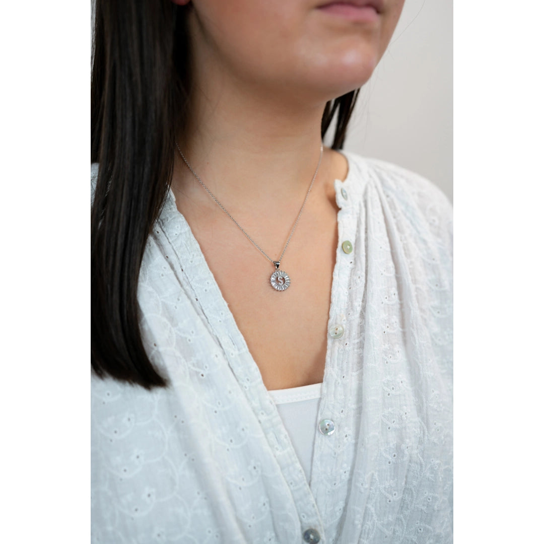 Silver Mini Radiant Initial Necklaces