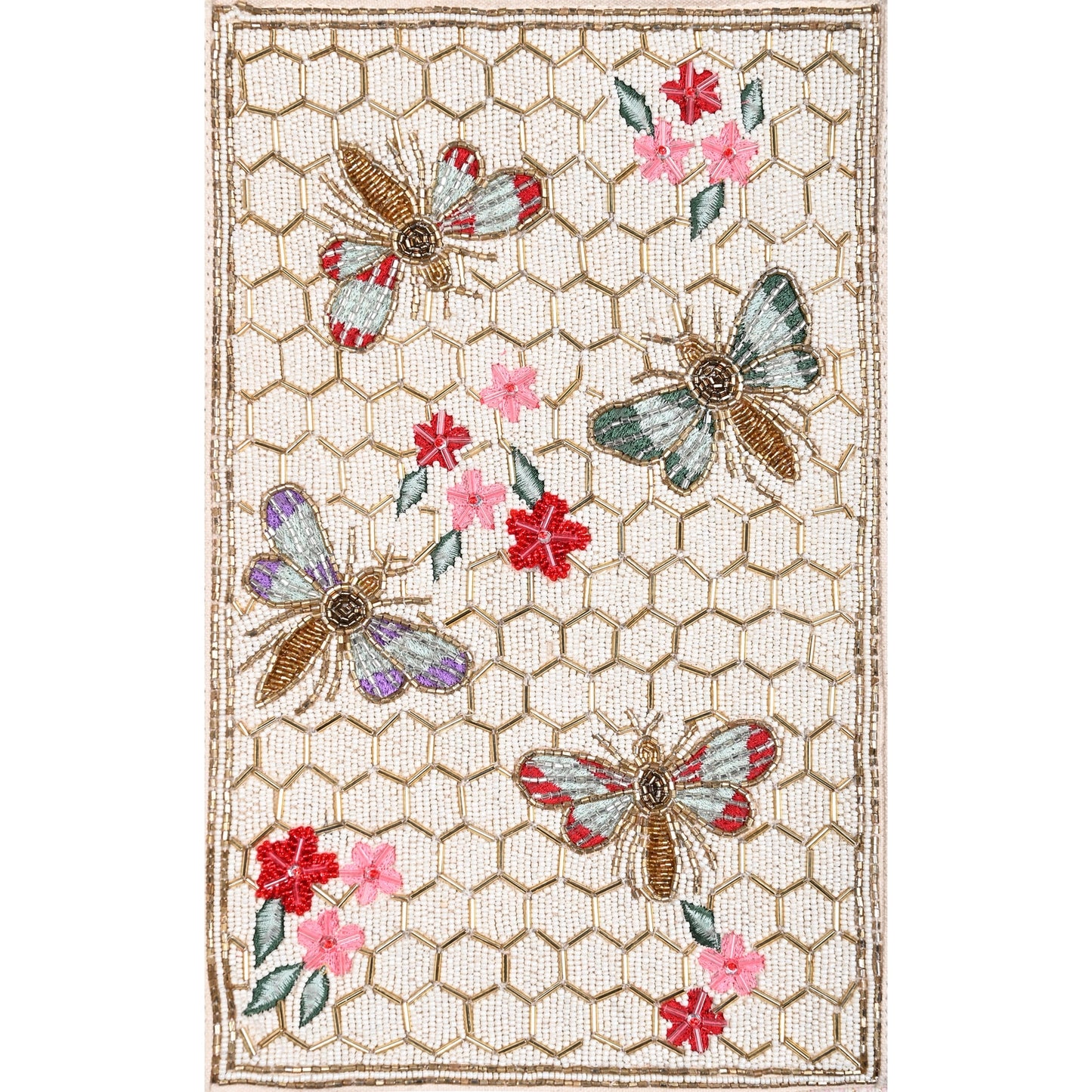 Natural Honey Bee Embellished Tote