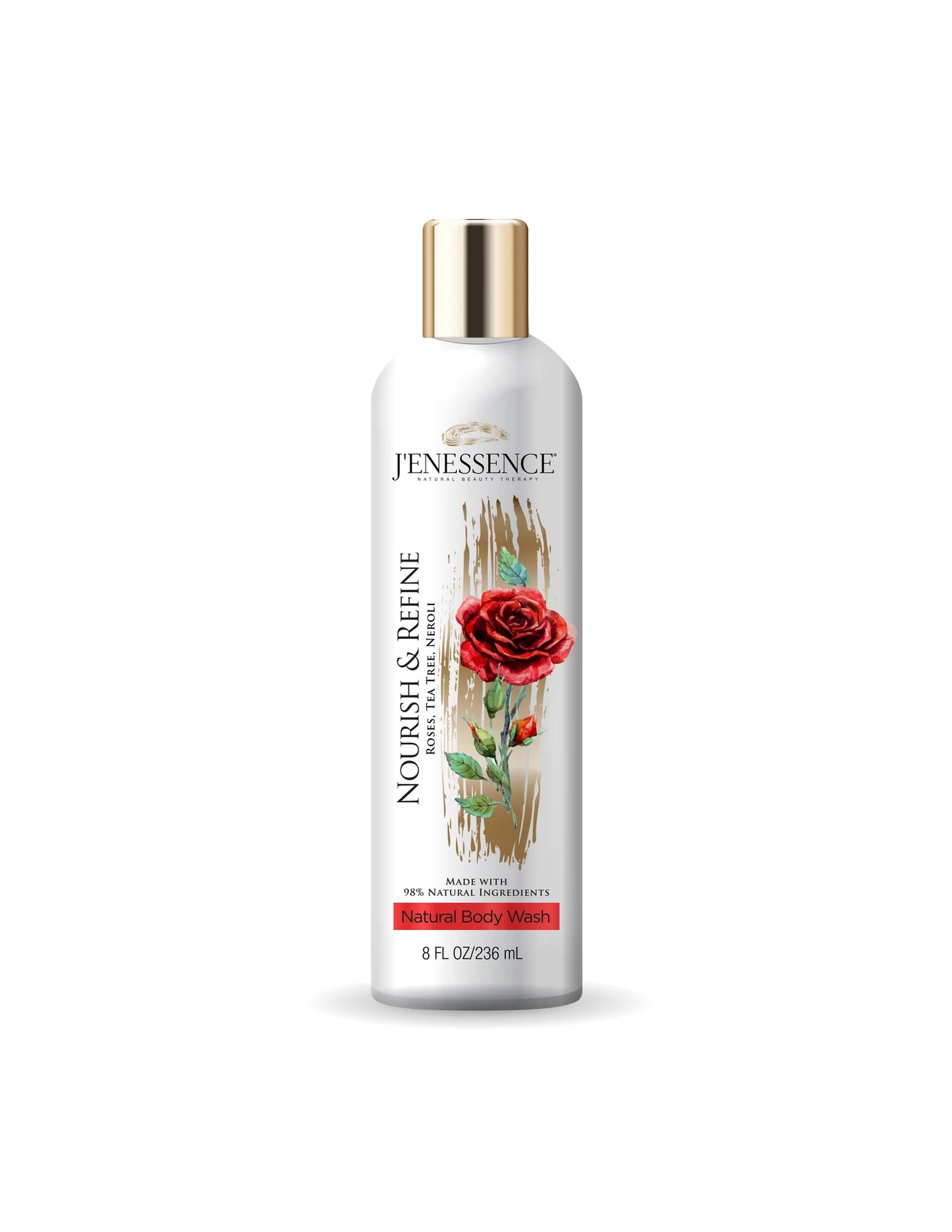 Nourish & Refine Natural Body Wash & Body Lotion Set (Rose, Neroli, Tea Tree)
