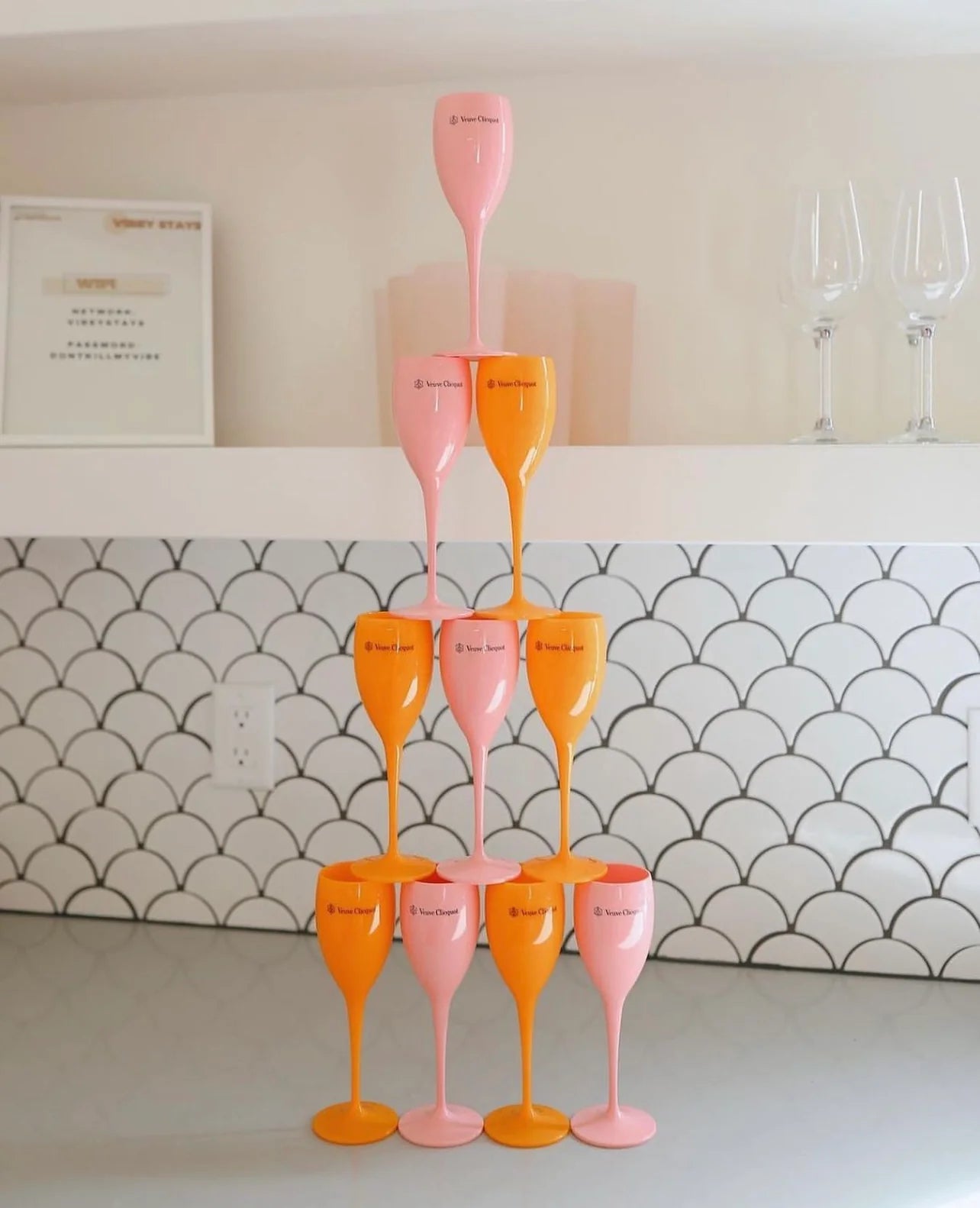 Orange or Pink Champagne Flute