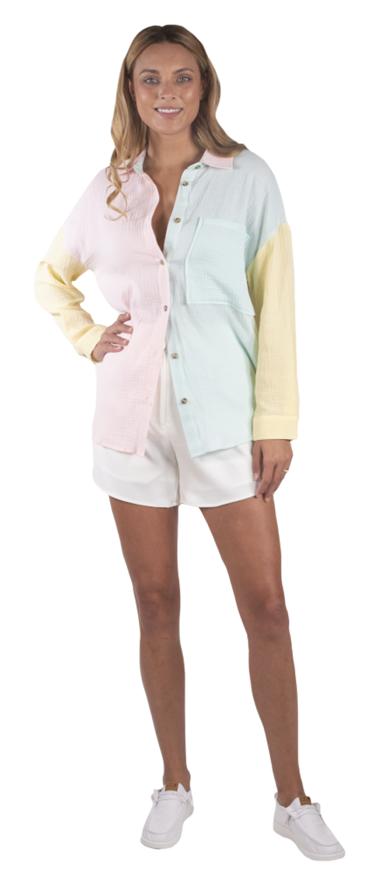 Colorblock Button Up Shirt