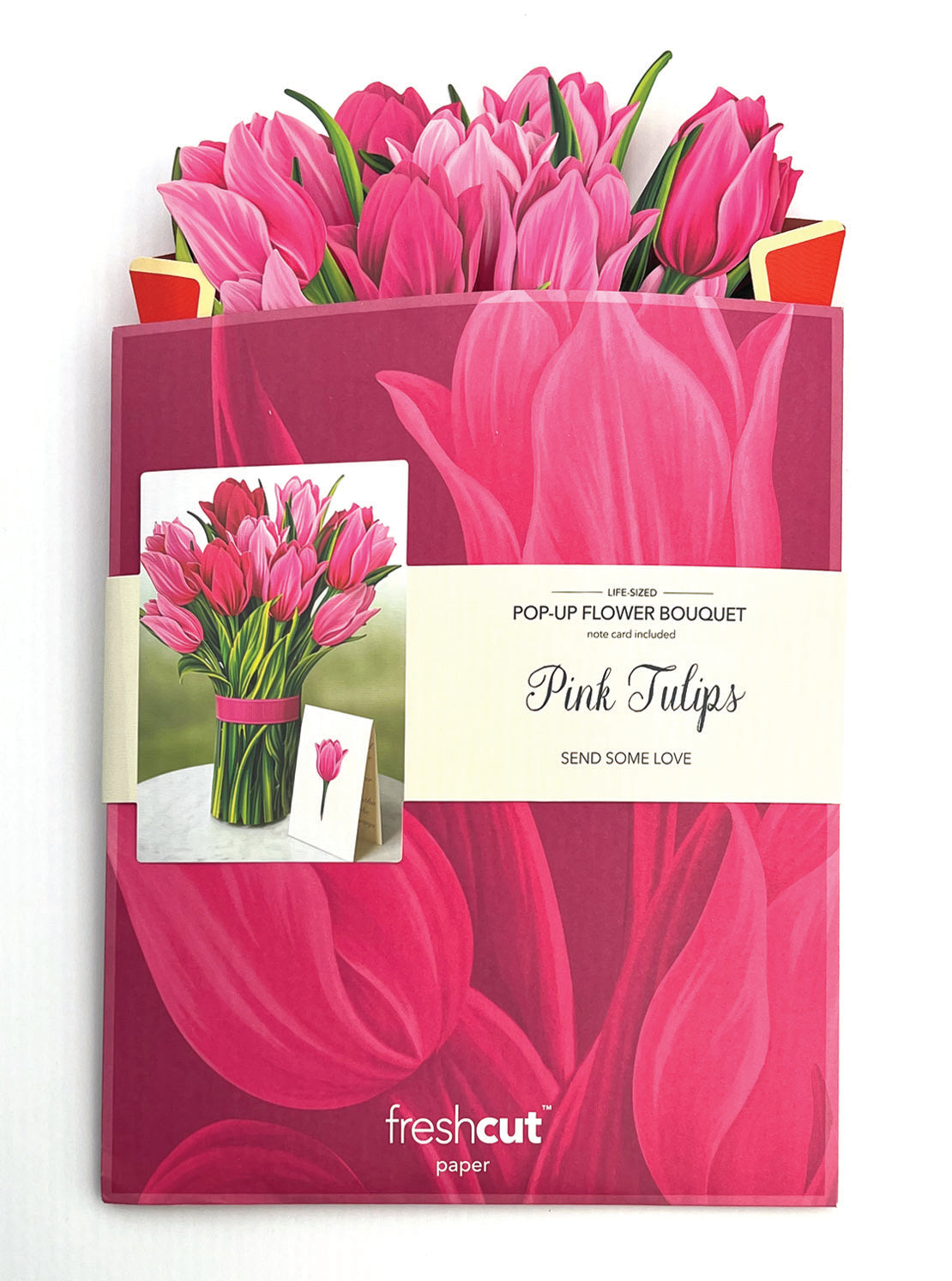 Pink Tulips Pop Up Flower Bouquet