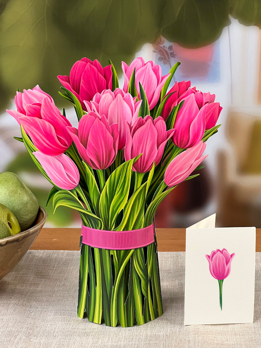 Pink Tulips Pop Up Flower Bouquet