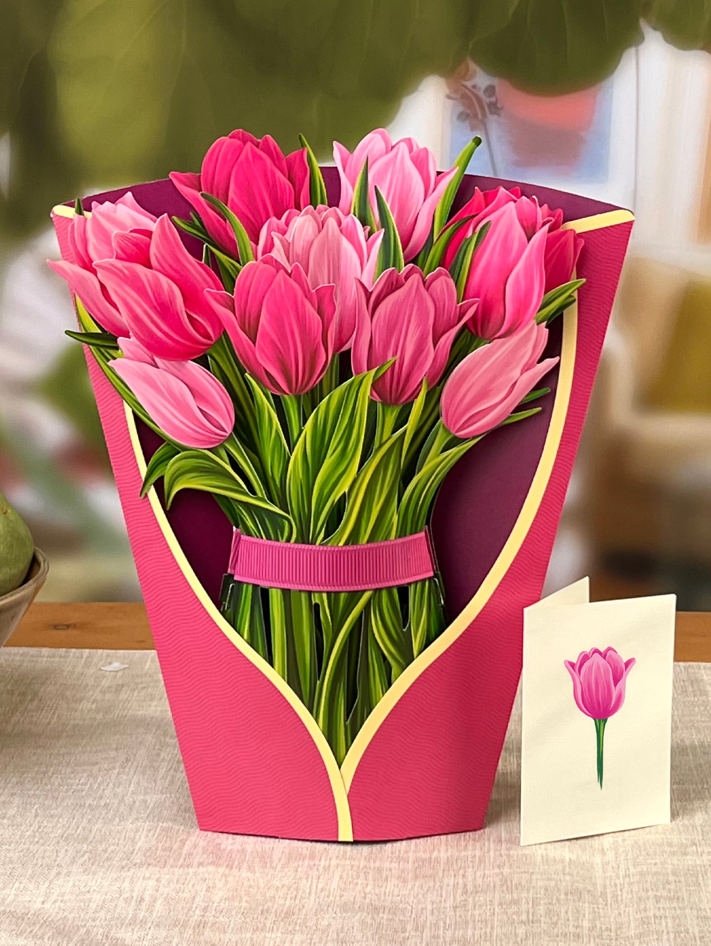 Pink Tulips Pop Up Flower Bouquet