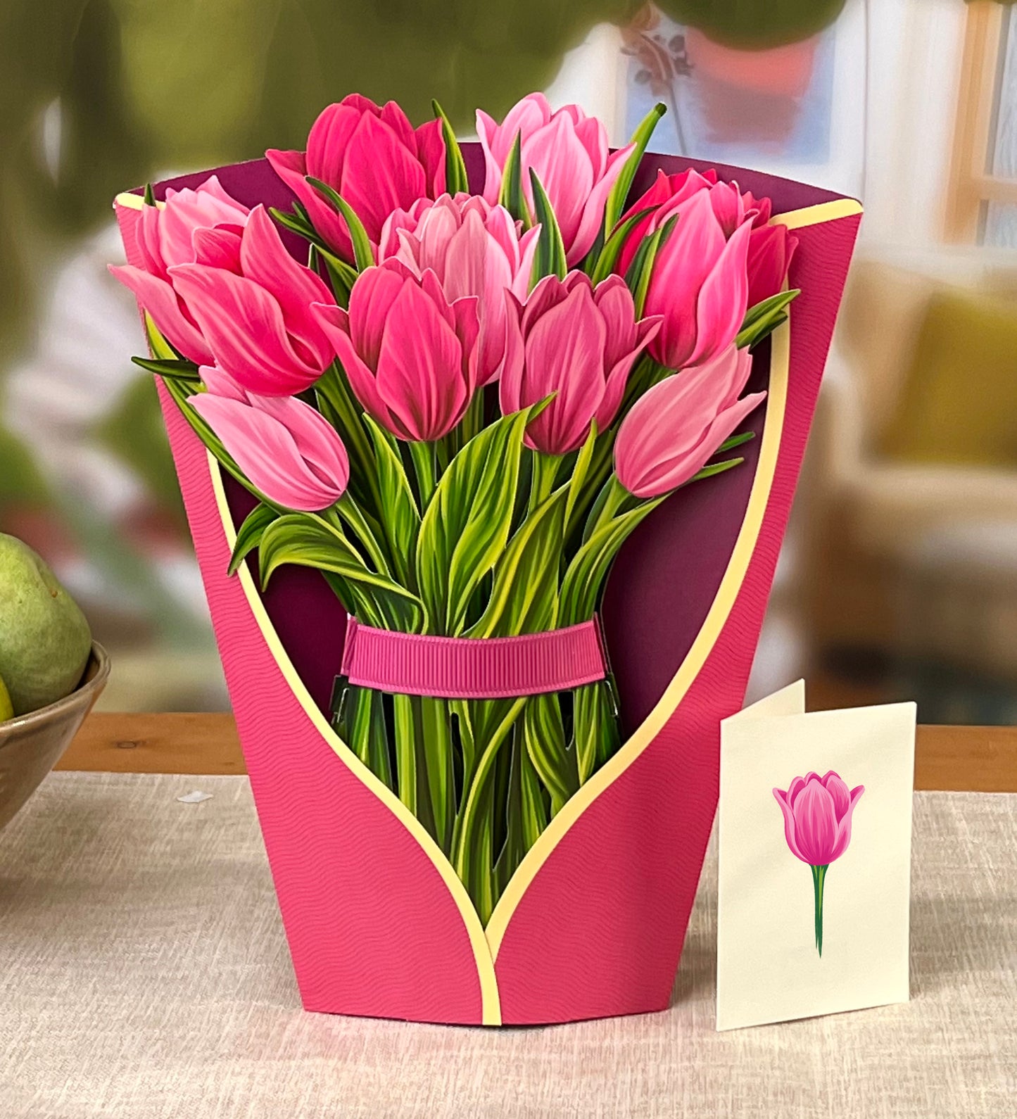 Pink Tulips Pop Up Flower Bouquet