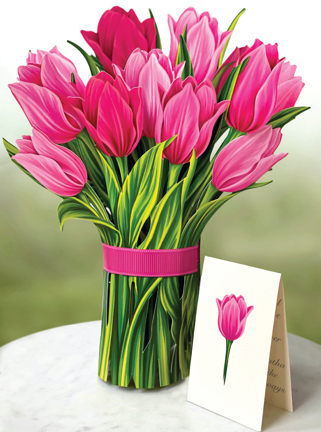 Pink Tulips Pop Up Flower Bouquet
