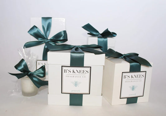 Peacock Candles 2 Wick - White Glass