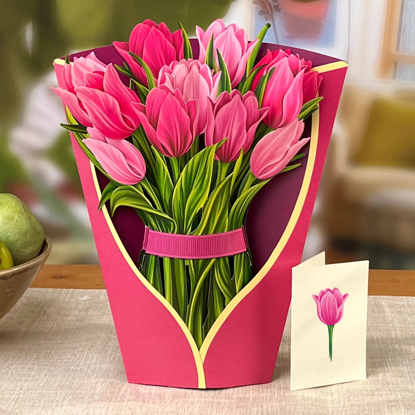 Pink Tulips Pop Up Flower Bouquet