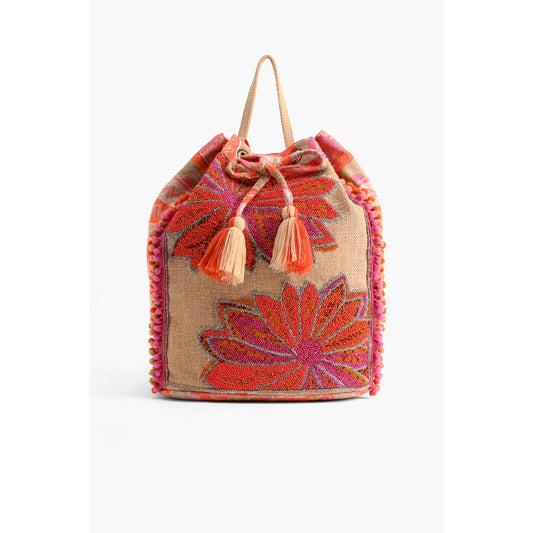 Poppy Floral Beaded Backpack