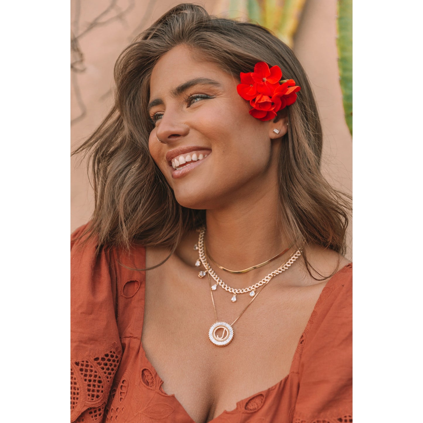 Gold Radiant Initial Necklace