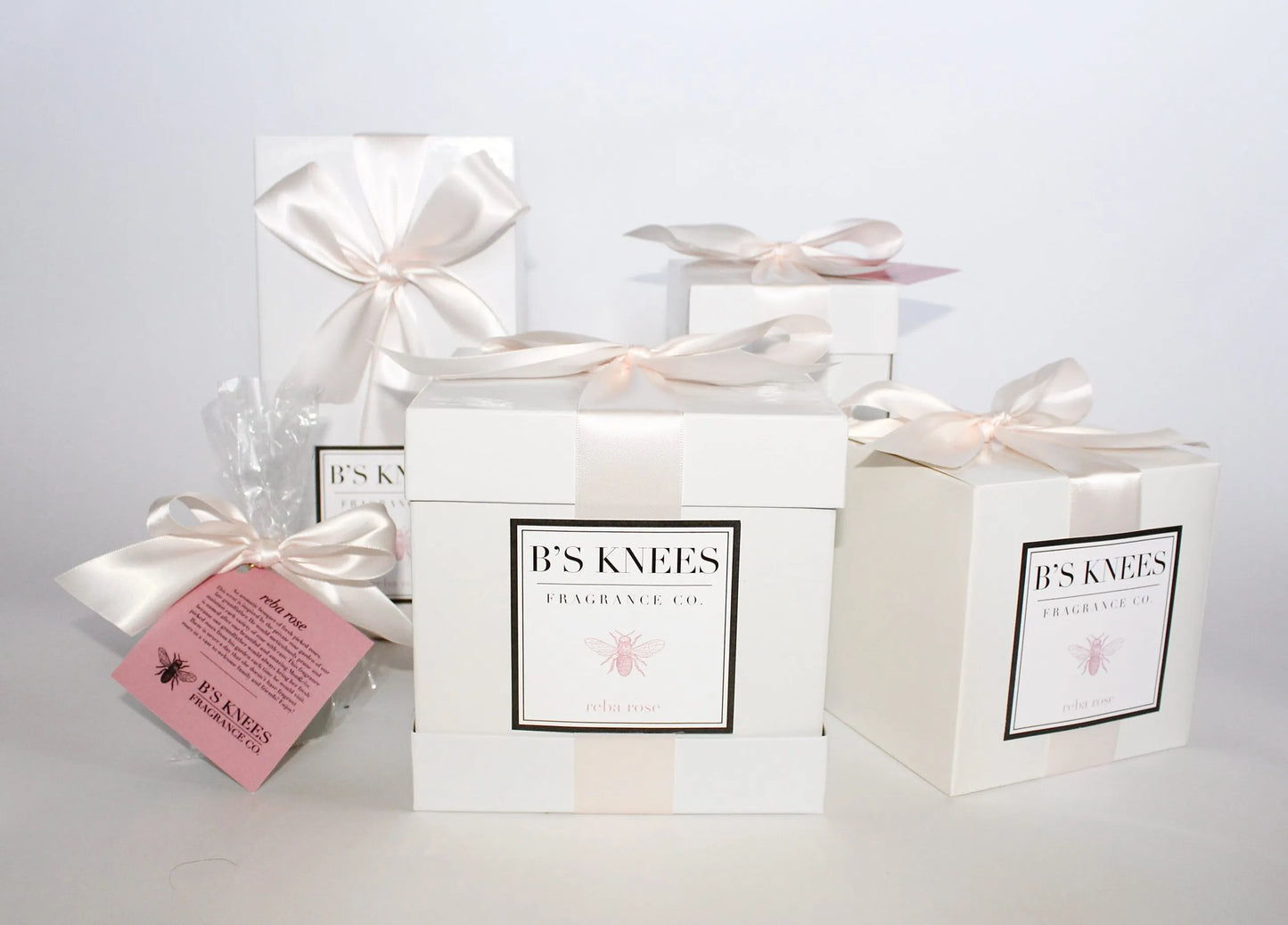 Reba Rose Candles 2 Wick - White Glass