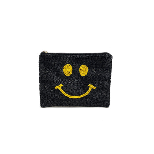 SMILEY Face Beaded Coin Purse