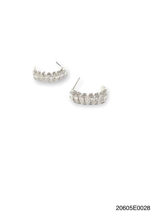 Sara hoop earrings, White Gold
