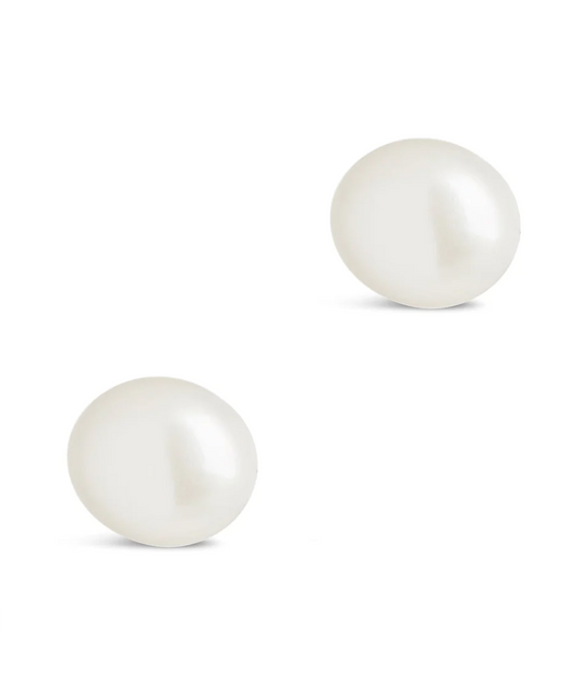 Sterling Silver Baroque Pearl Stud Earrings