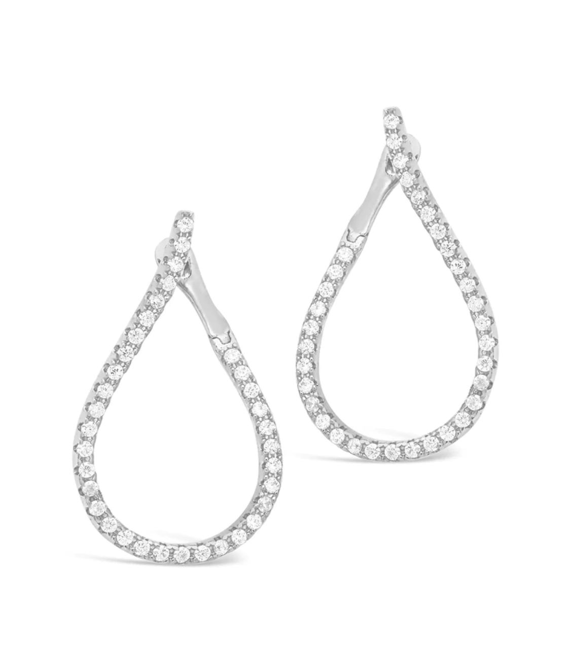 CZ Studded Drop Earrings