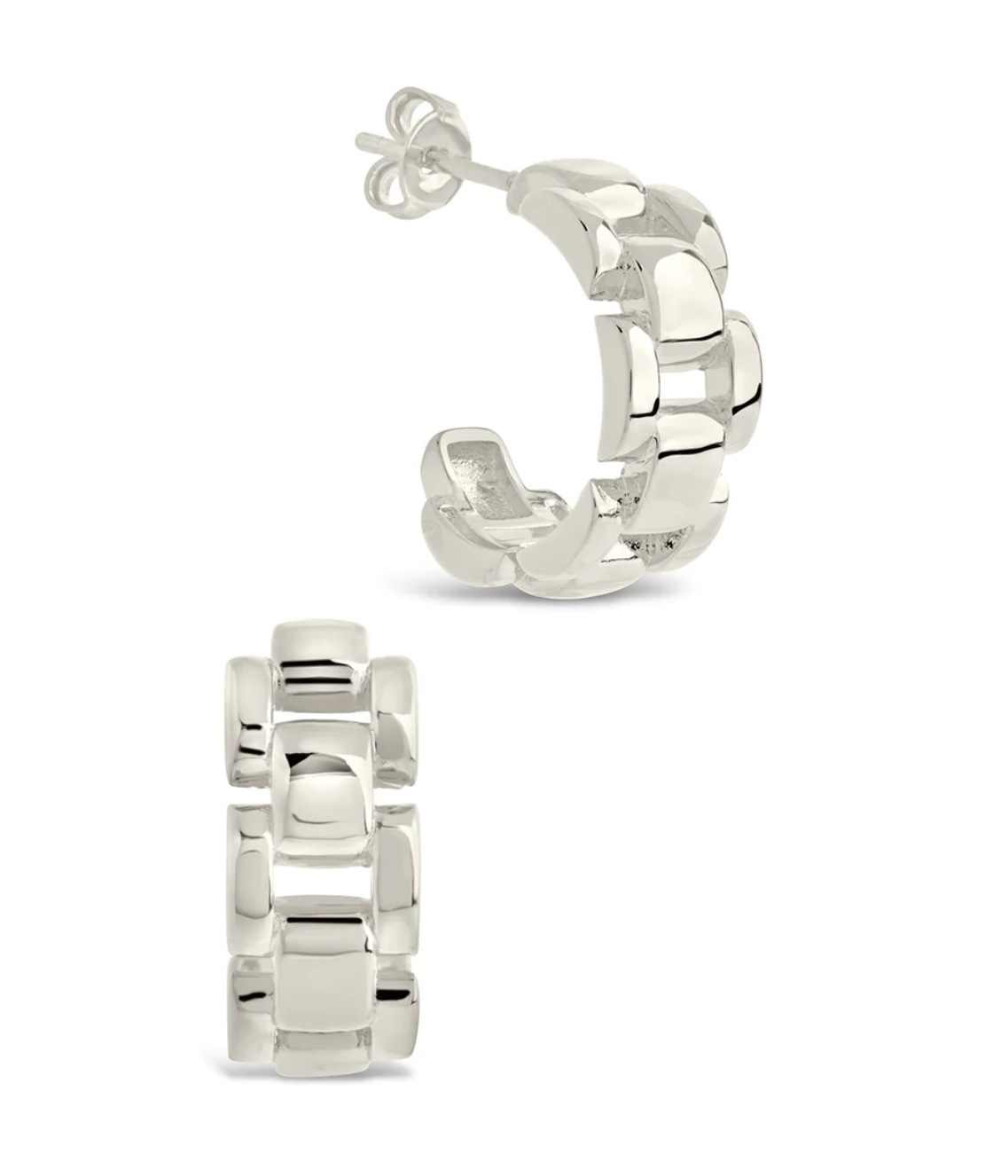 Chain Link Huggie Hoop Earrings