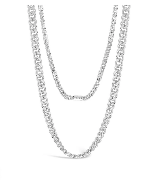 Curb & Station Layered Chain Necklace