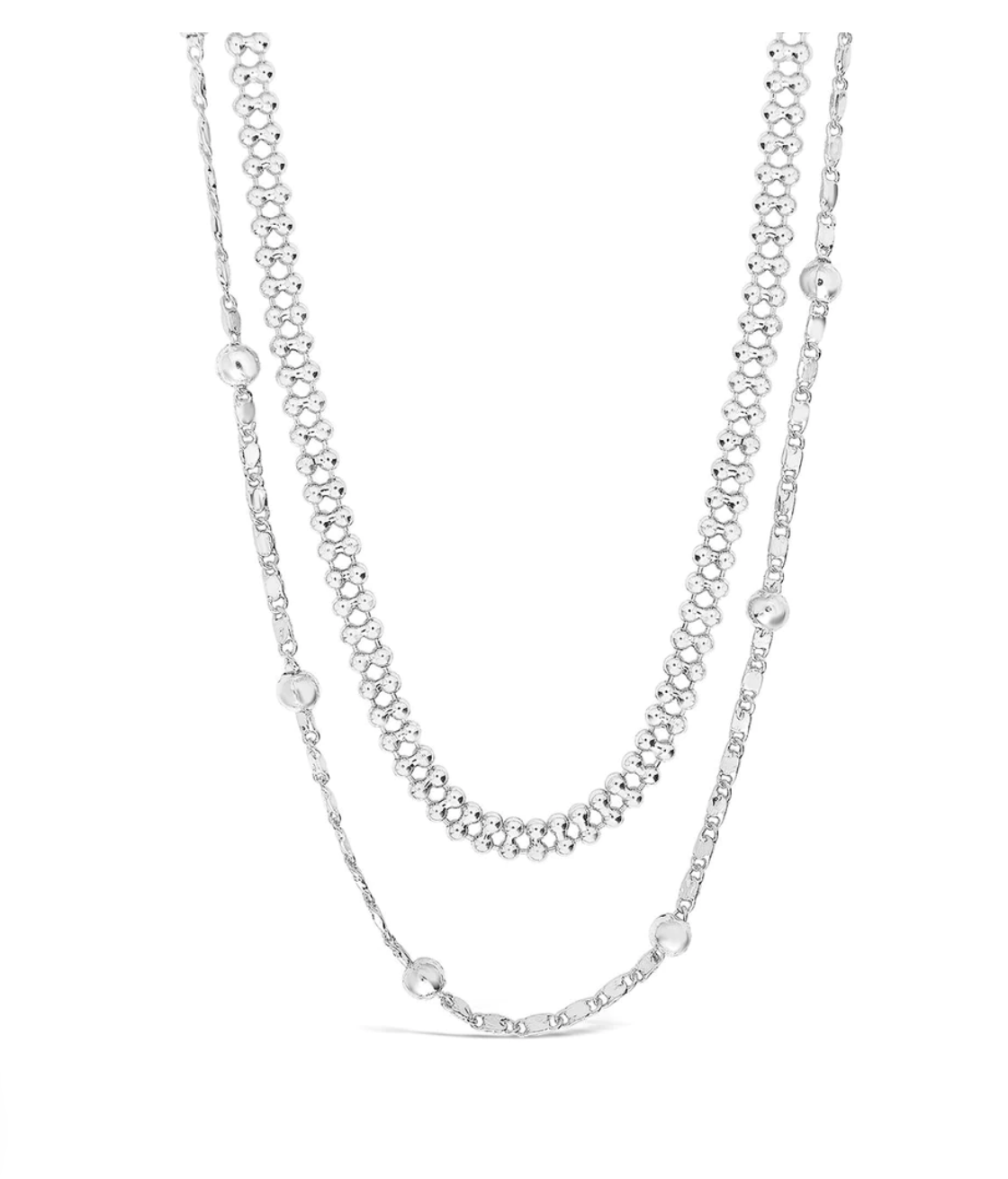 Layered Beaded Chain Necklace