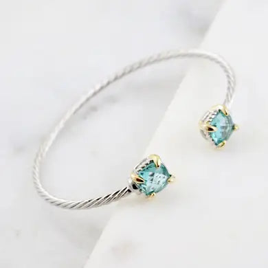 Shearin Cable Bracelet with Stones Blue