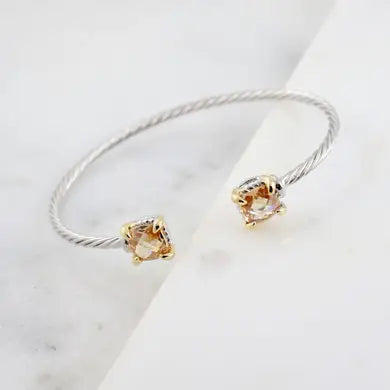 Shearin Cable Bracelet with Stones Champagne