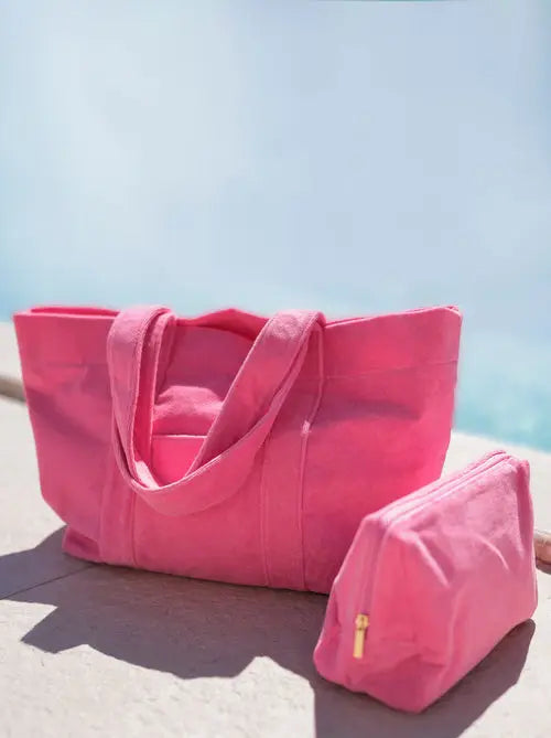 Sol Zip Pouch in Green or Pink