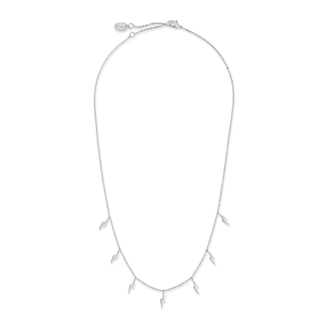 Sterling Silver Multi Lightning Bolt Pendant Necklace